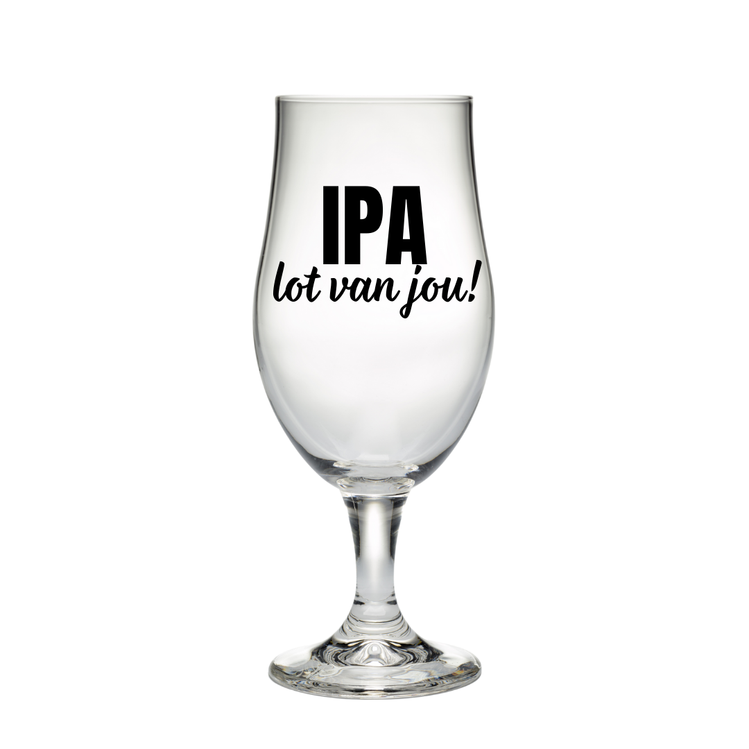 Bierglas met tekst IPA lot van jou!