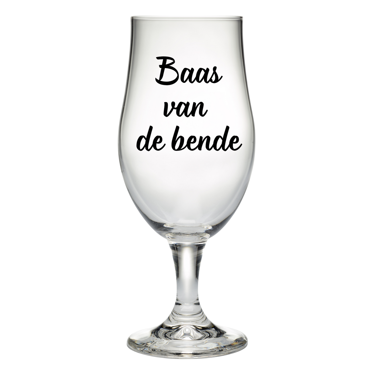 Bierglas met tekst Bass van de bende