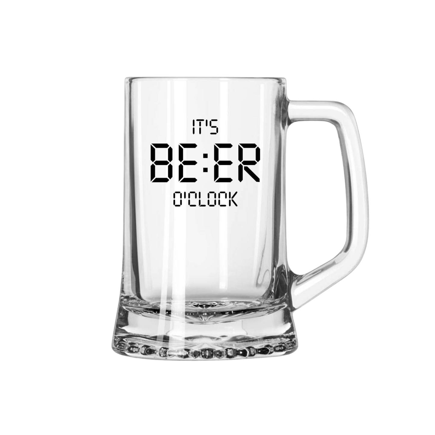 Bierpul met tekst beer o'clock als grappig cadeau voor bierliefhebbers van Handmade by J,