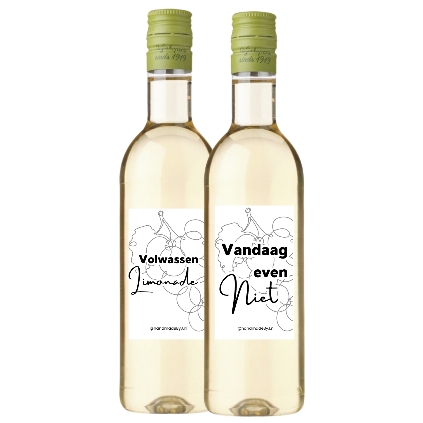 Cadeauset mini wijnflesjes 2 flesjes wit