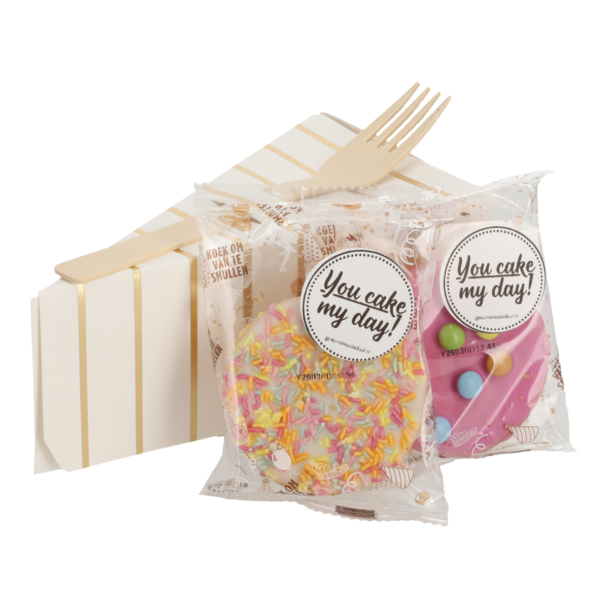 Mini cakeje met grappige tekst – origineel bedankje of traktatie (per stuk verpakt)