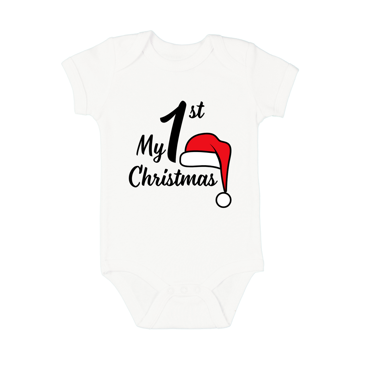 Wit baby rompertje met tekst My 1st Christmas als kerstcadeau van Handmade by J.