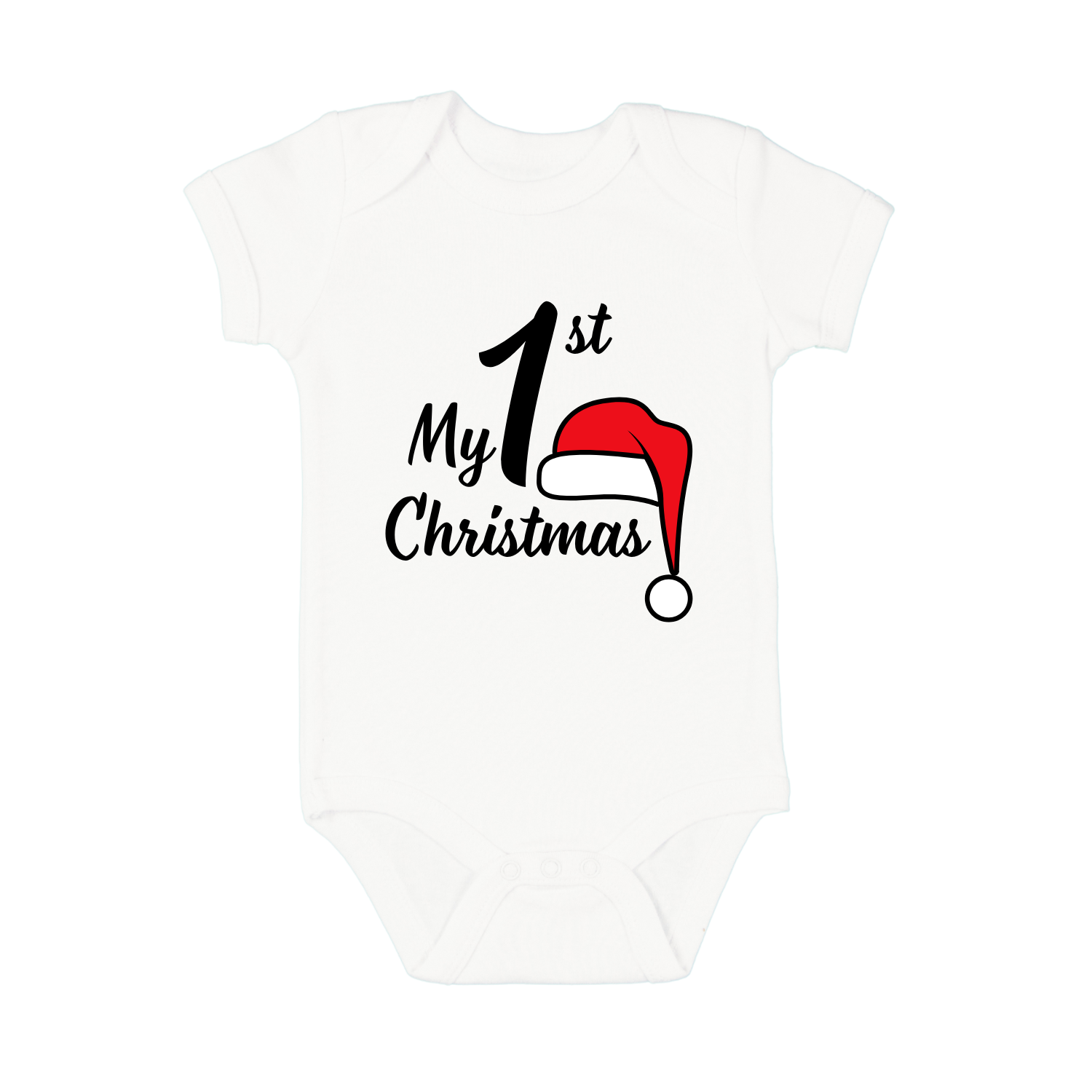 Wit baby rompertje met tekst My 1st Christmas als kerstcadeau van Handmade by J.