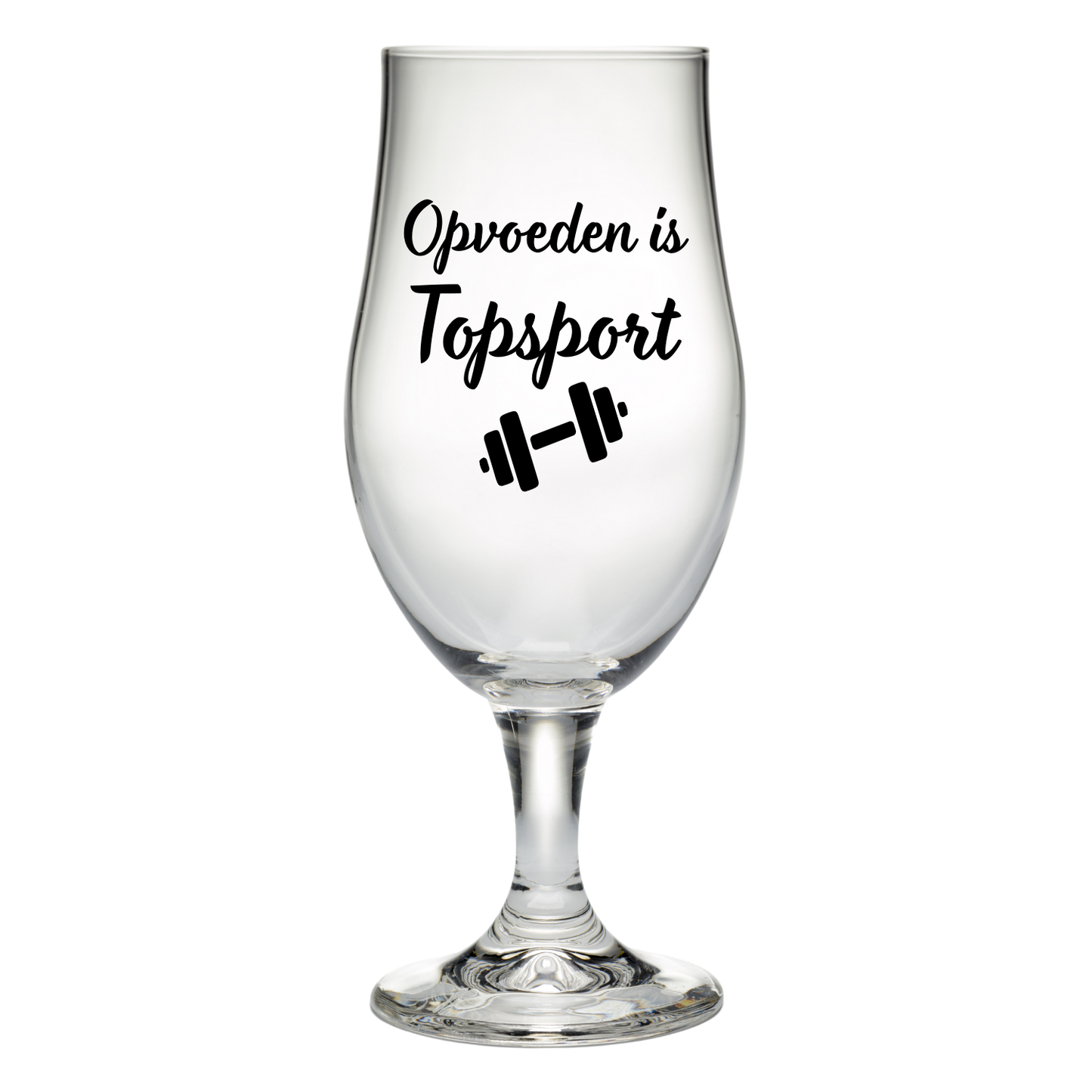 Bierglas met tekst Opvoeden is topsport
