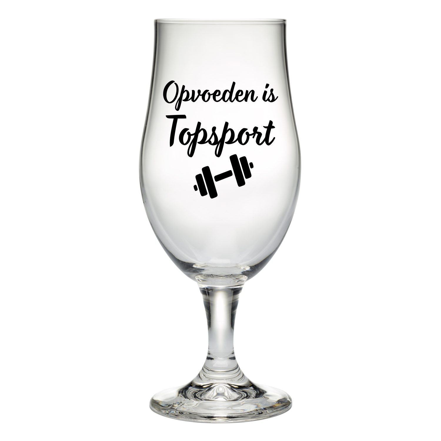 Bierglas met tekst Opvoeden is topsport