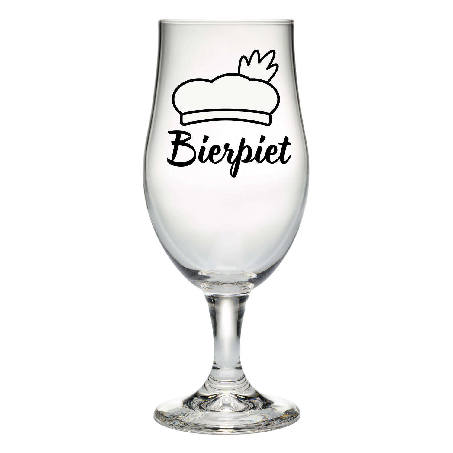 “Bierglas met tekst ‘Bierpiet’ – Handmade by J” Origineel cadeau Sinterklaas