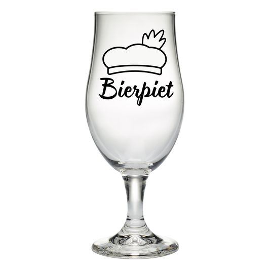 “Bierglas met tekst ‘Bierpiet’ – Handmade by J” Origineel cadeau Sinterklaas