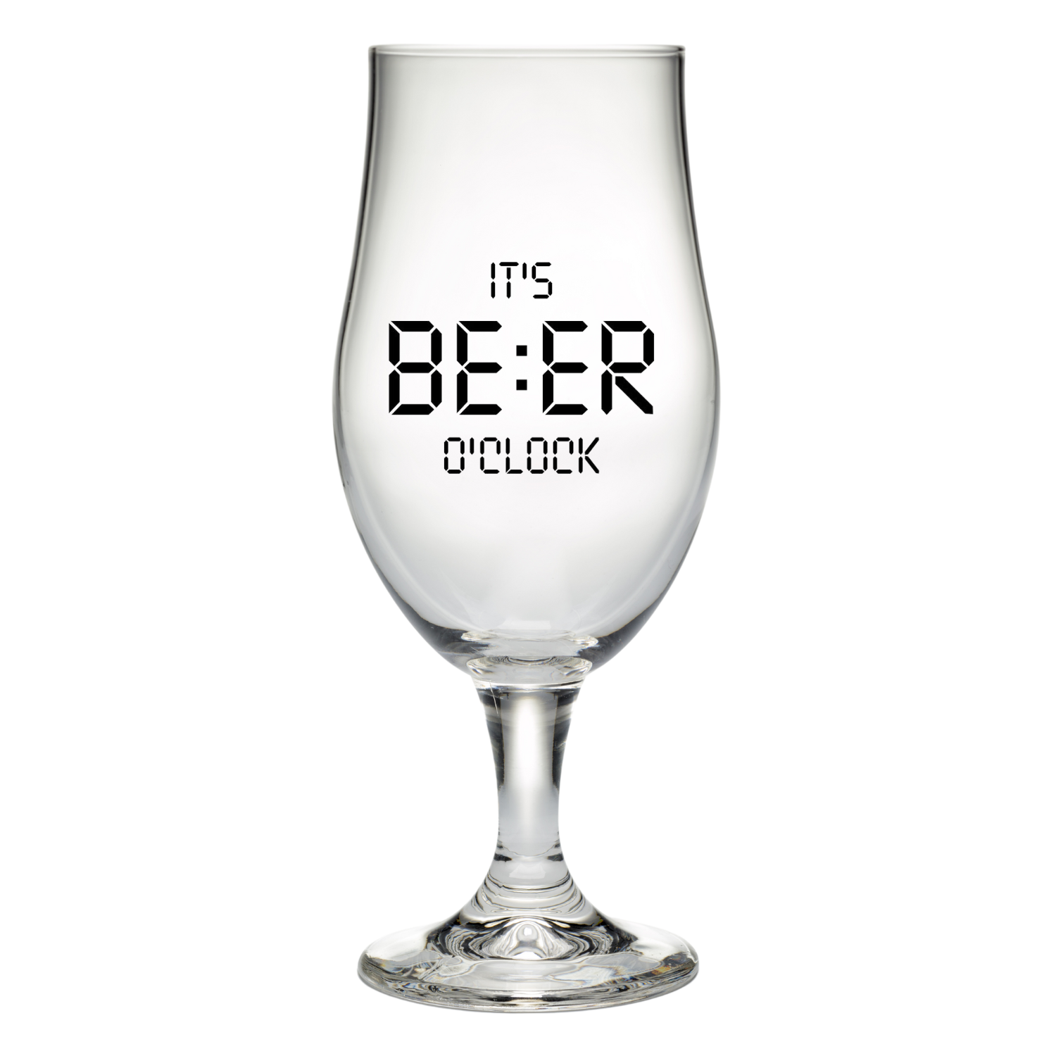 “Bierglas met tekst ‘It's beer o'clock’ – Handmade by J” Origineel cadeau