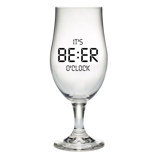 “Bierglas met tekst ‘It's beer o'clock’ – Handmade by J” Origineel cadeau