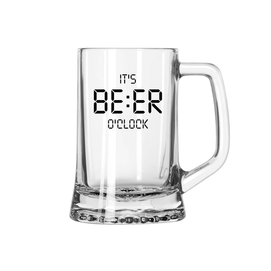 “Bierpul met tekst ‘It's BEER o'clock’ – cadeau voor bierliefhebber”