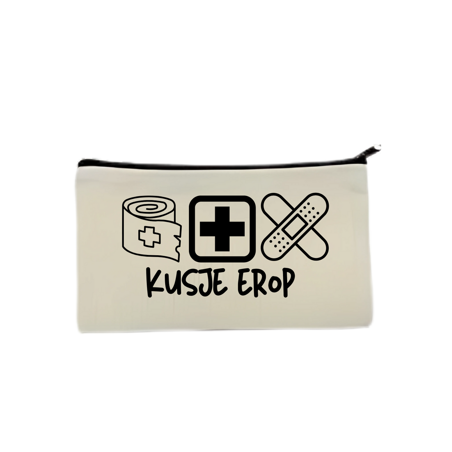 “Etui met leuke spreuk "Kusje erop – ideaal voor pleisters, eerste hulp of onderweg”