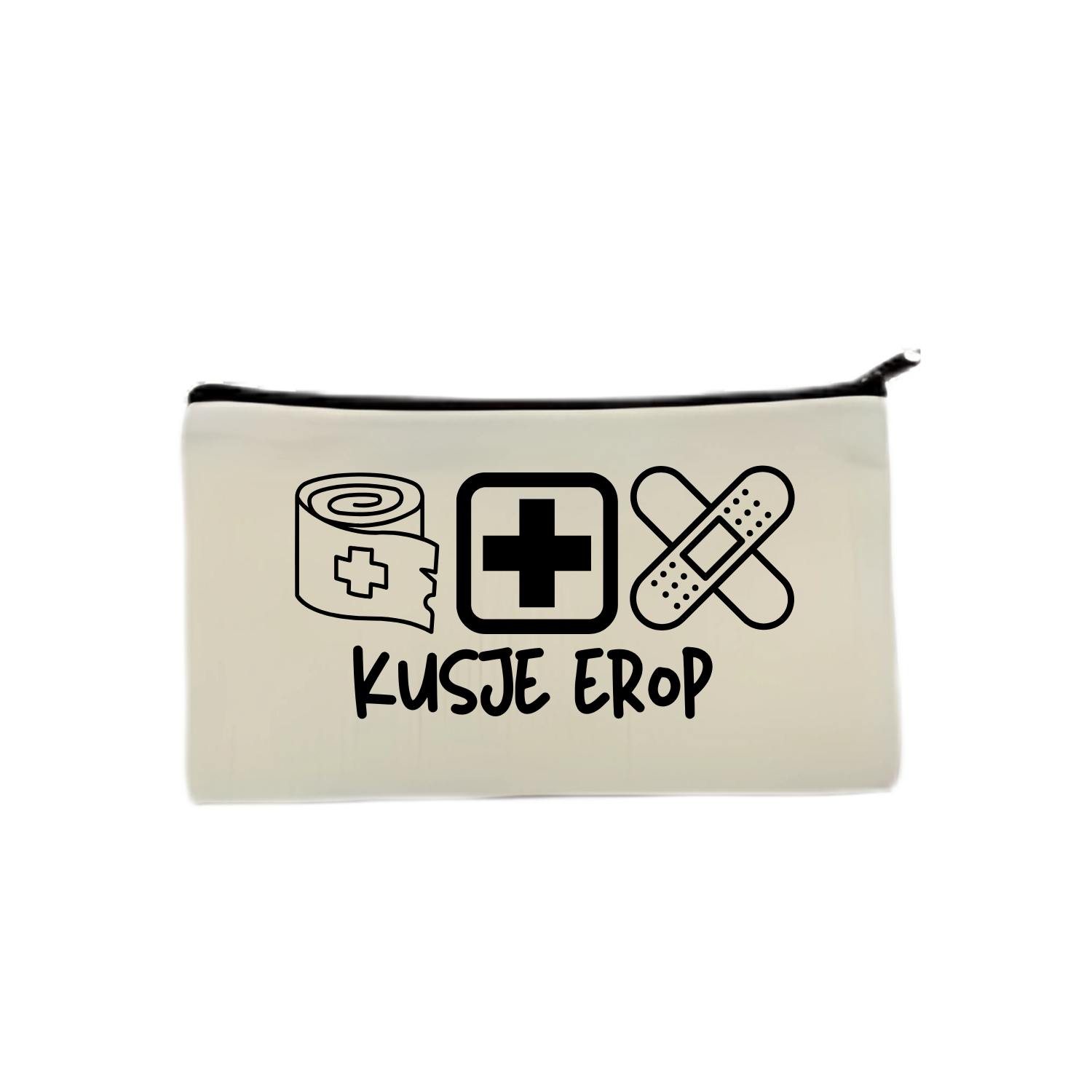 “Etui met leuke spreuk "Kusje erop – ideaal voor pleisters, eerste hulp of onderweg”