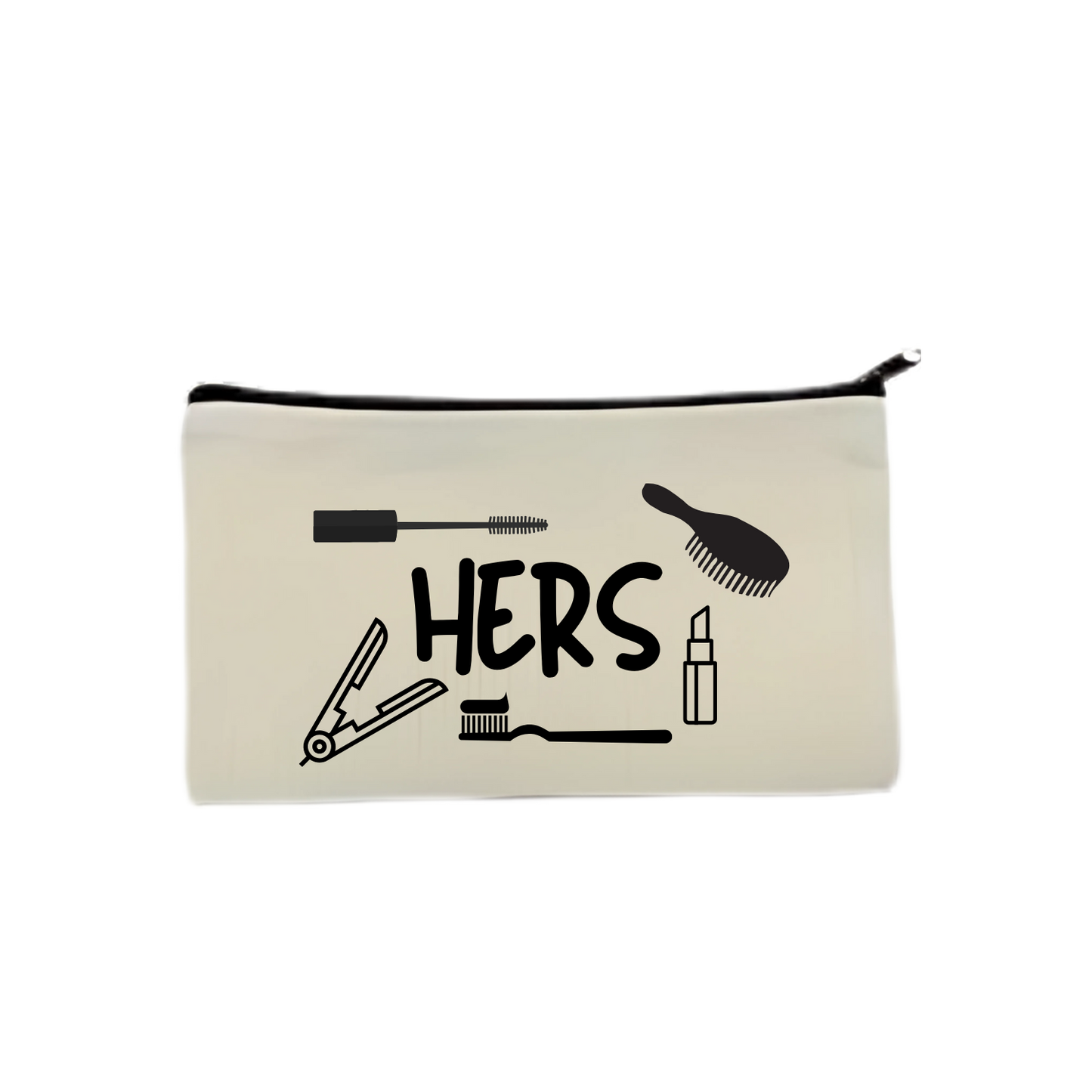 “Etui met quote ‘Hers’ voor toiletspullen – grappig cadeau” vakantie mustave