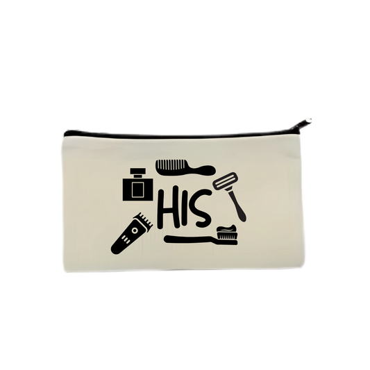 “Etui met quote ‘His’ – toiletspullen grappig cadeau” Vakantie musthave