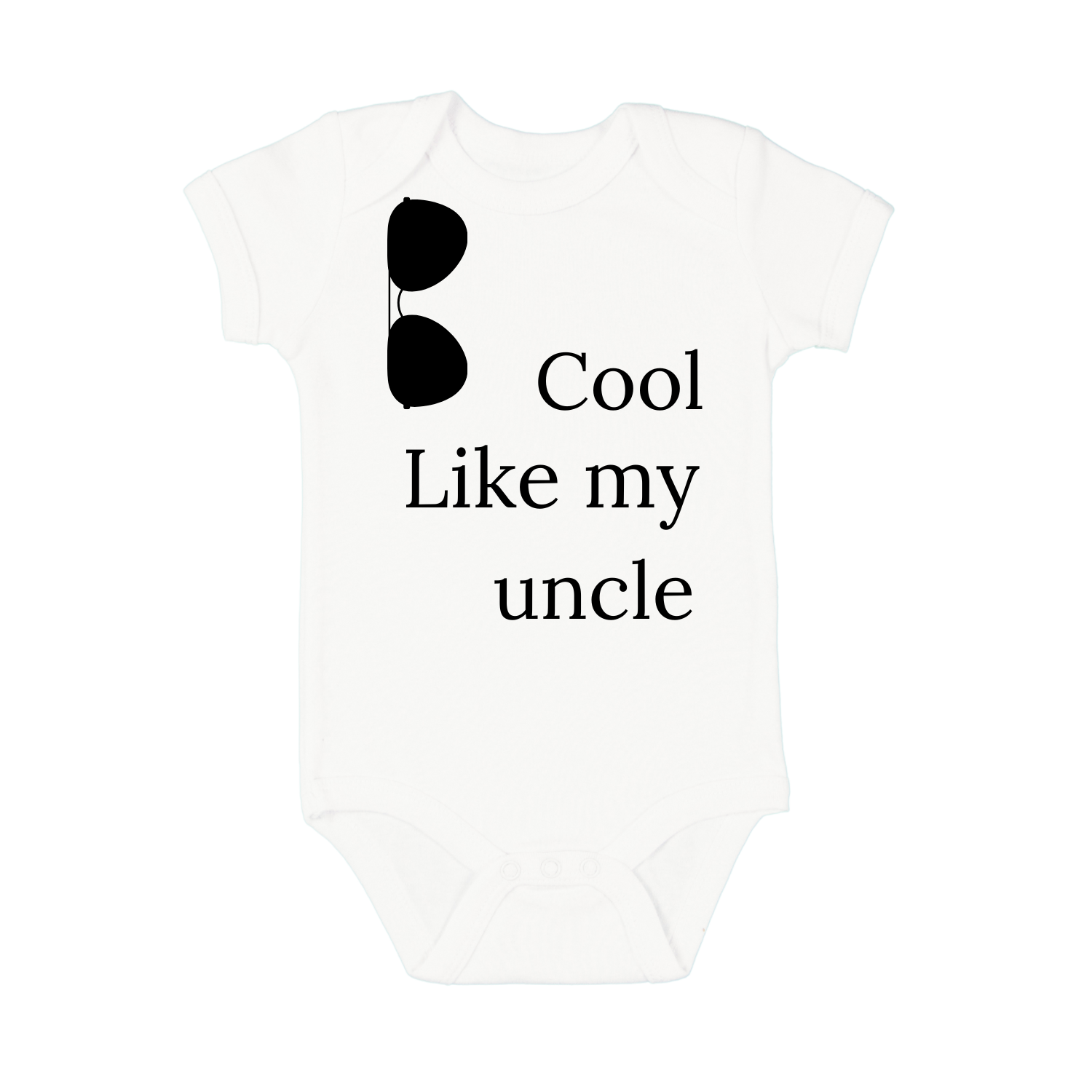 “Wit babyrompertje met tekst ‘Cool like my uncle’ – grappig kraamcadeau” oom