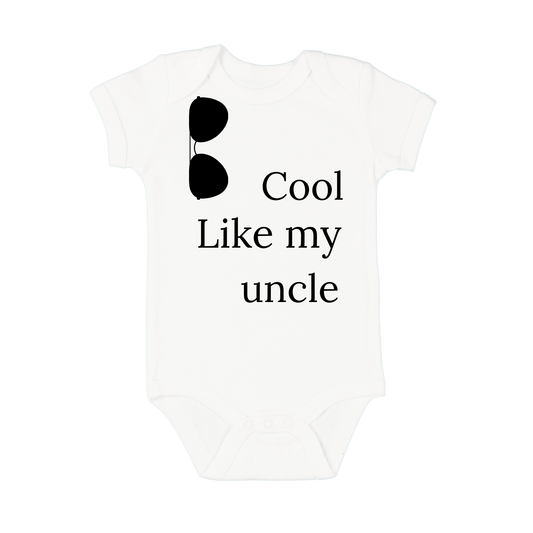 “Wit babyrompertje met tekst ‘Cool like my uncle’ – grappig kraamcadeau” oom