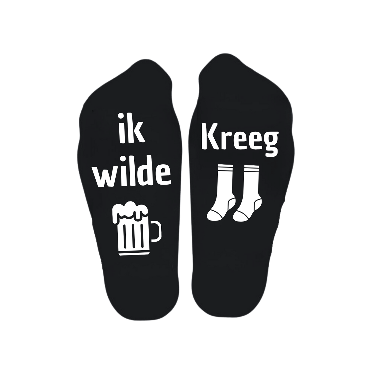 Sokken met de tekst ik wilde bier kreeg sokken