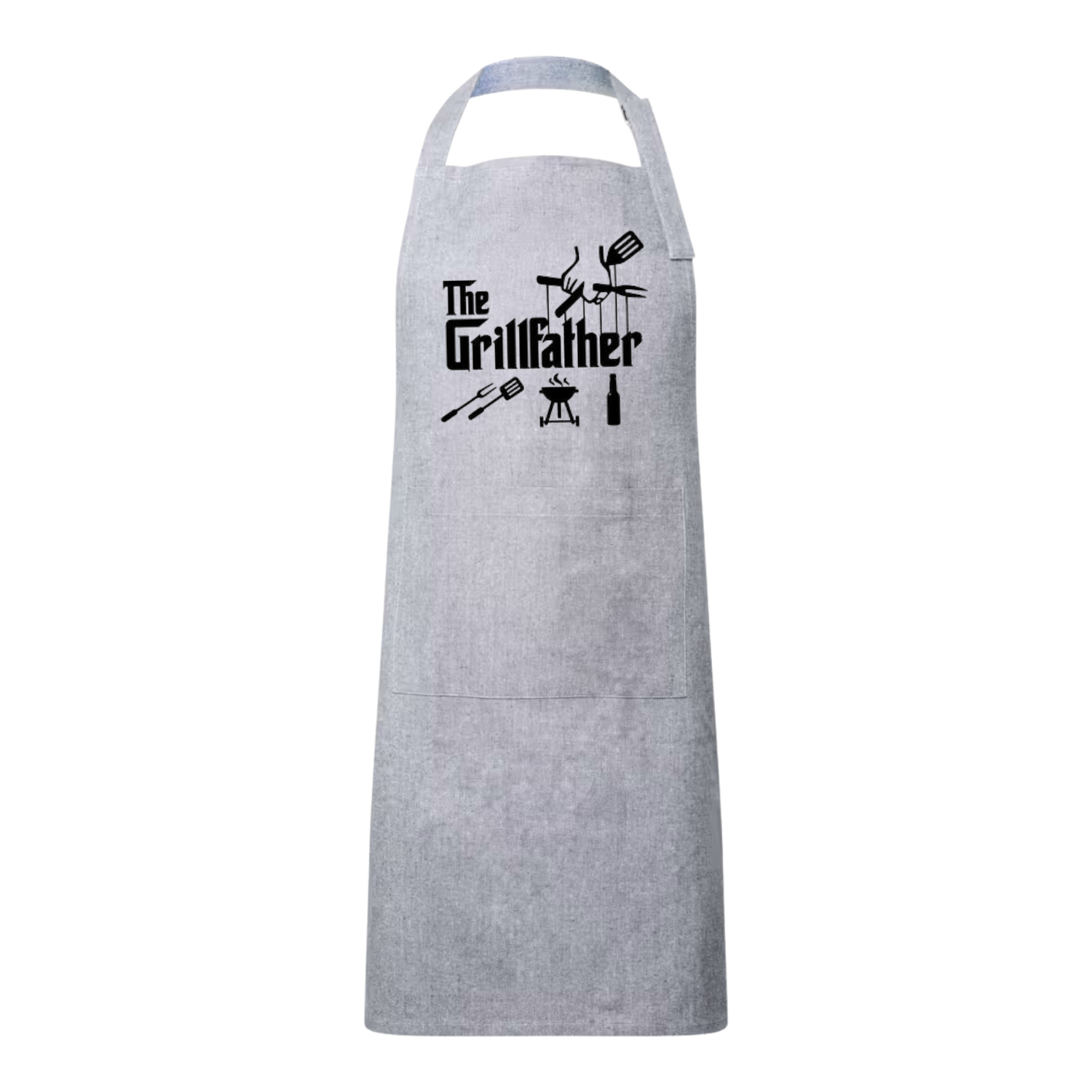 “Kookschort met tekst ‘The Grillfather’ – Handmade by J” BBQ of origineel cadeau