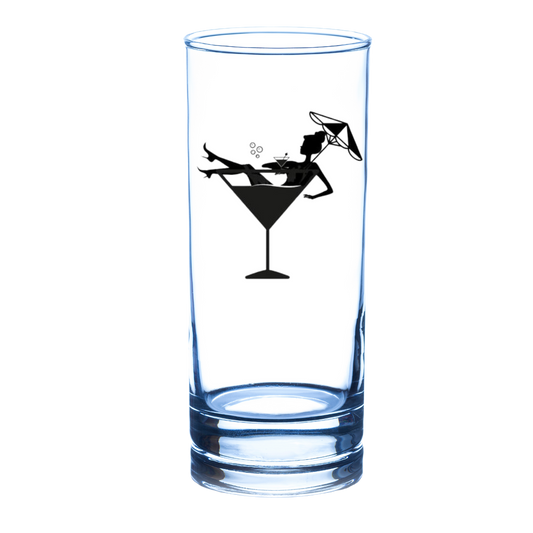 “Glas met leuke spreuk – ideaal voor cocktails, mocktails of een borrelavond”