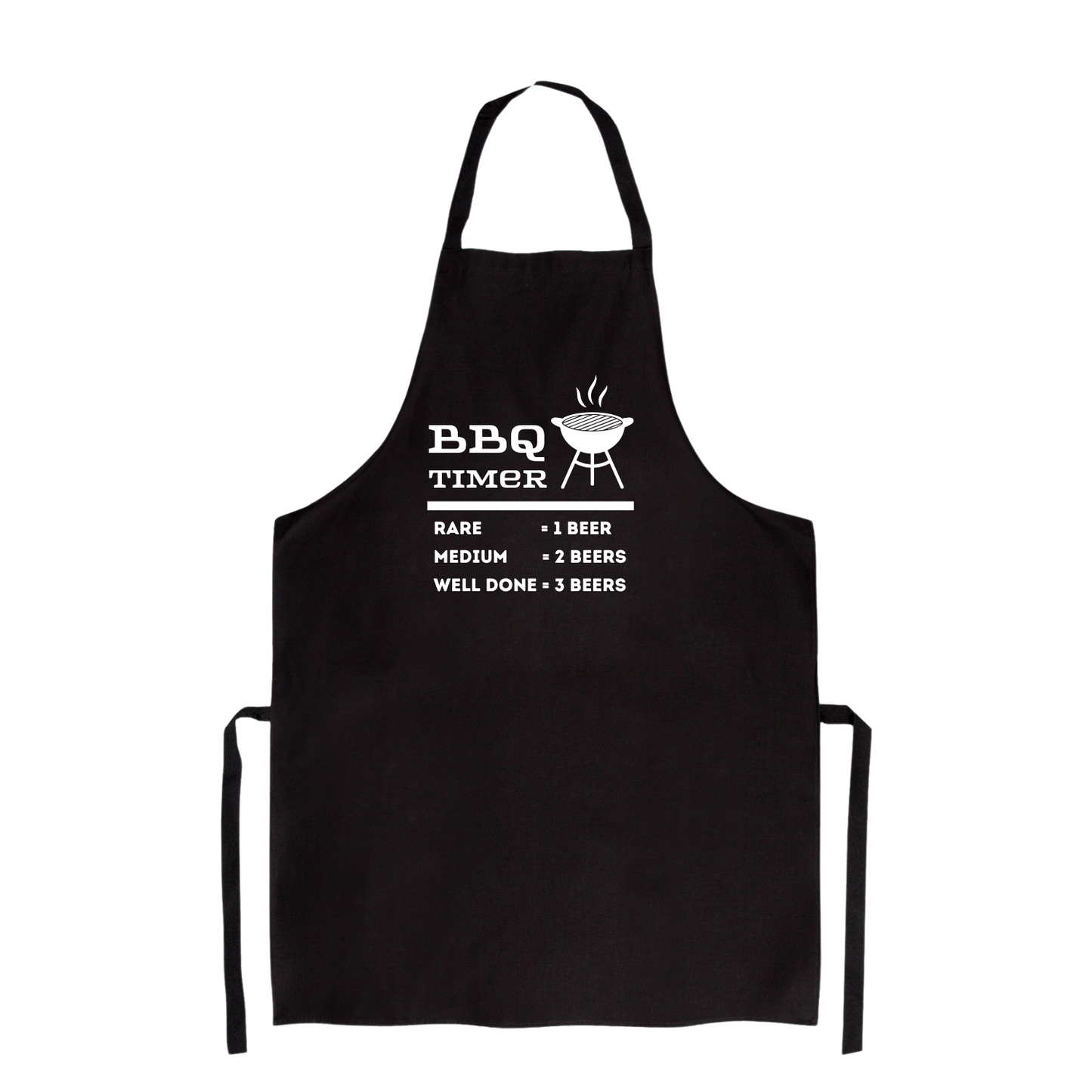Luxe keukenschort gepersonaliseerd – cadeau met knipoog Tekst BBQ timer van Handmade by J.
