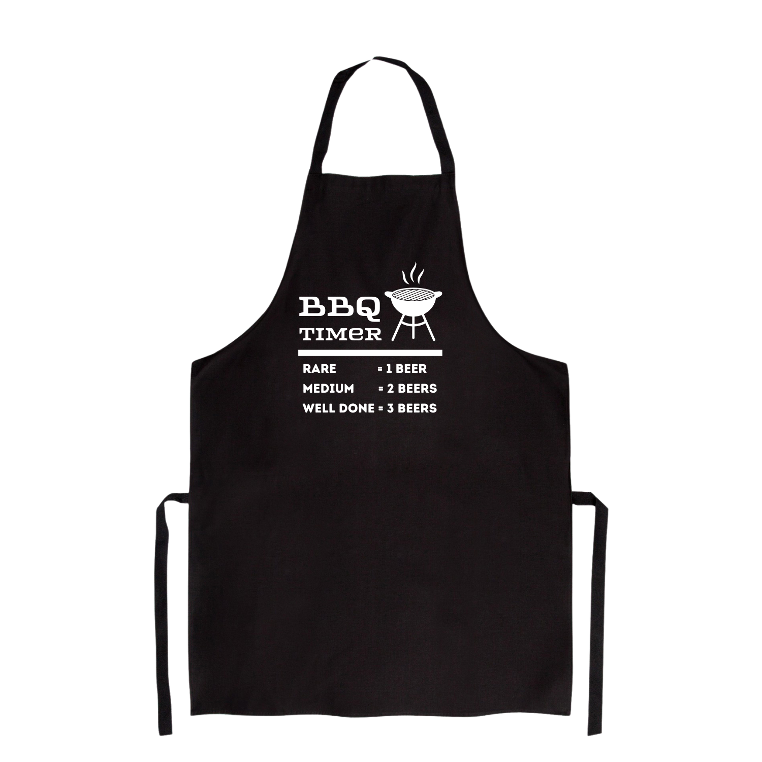 Luxe keukenschort gepersonaliseerd – cadeau met knipoog Tekst BBQ timer van Handmade by J.