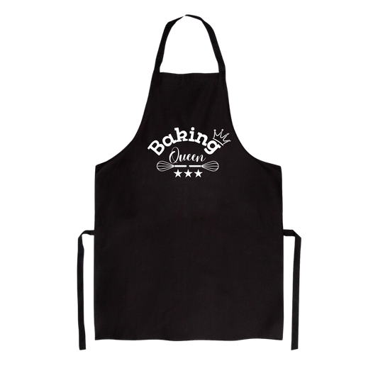 “Luxe keukenschort gepersonaliseerd – cadeau met knipoog” Tekst "Baking Queen"