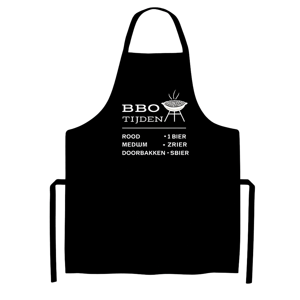 “Luxe Kookschort met tekst ‘BBQ Tijden’ – Handmade by J” Origineel verjaardagscadeau