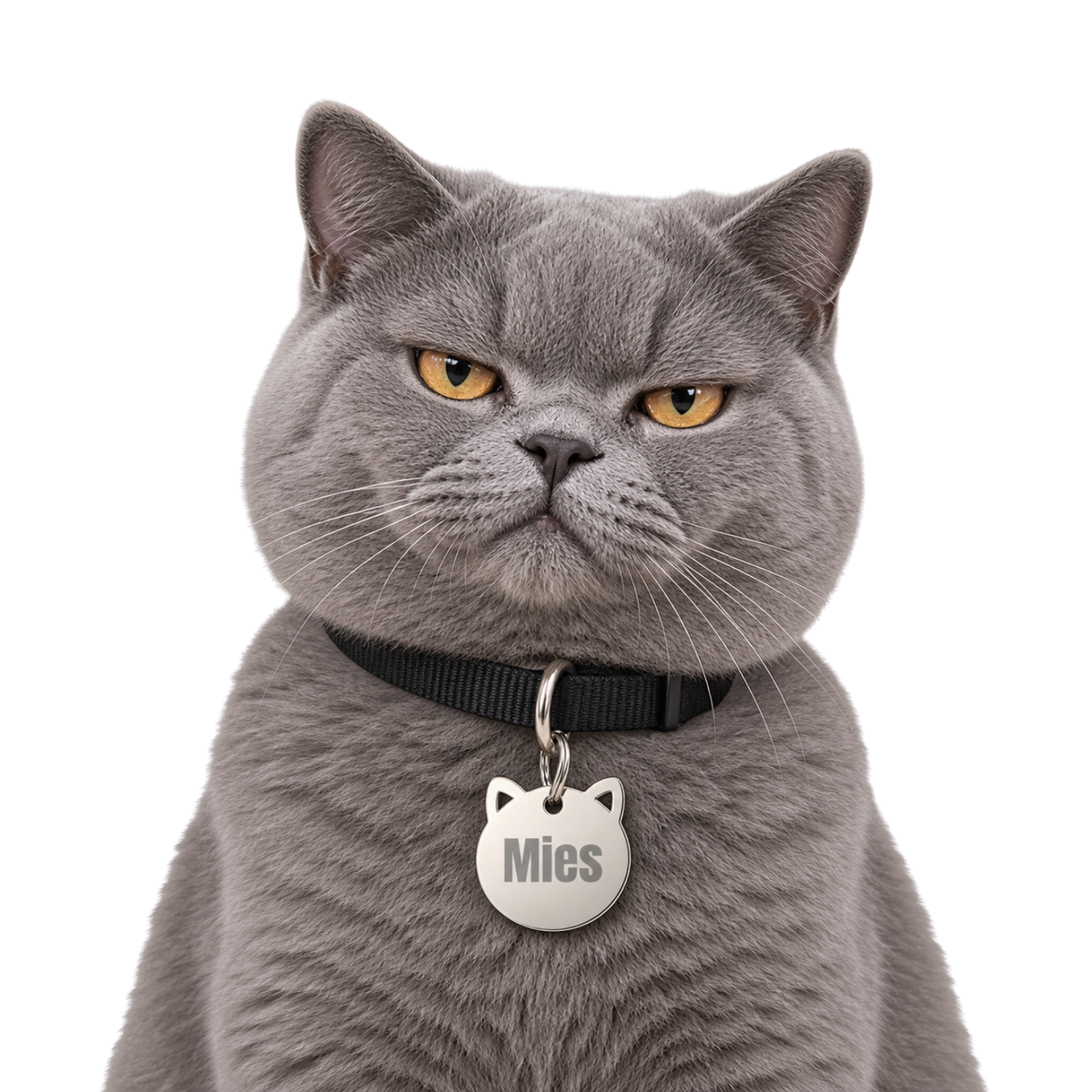 Gepersonaliseerde kattenpenning met naam en telefoonnummer