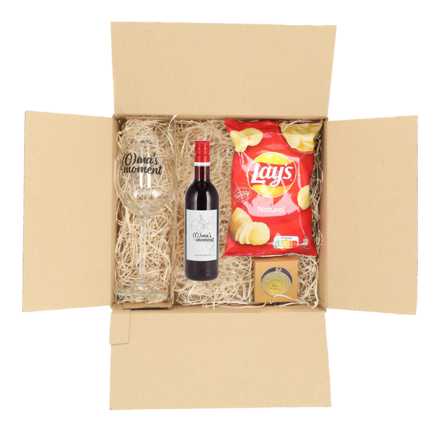 Oma's overleefkit met rode wijn en chips