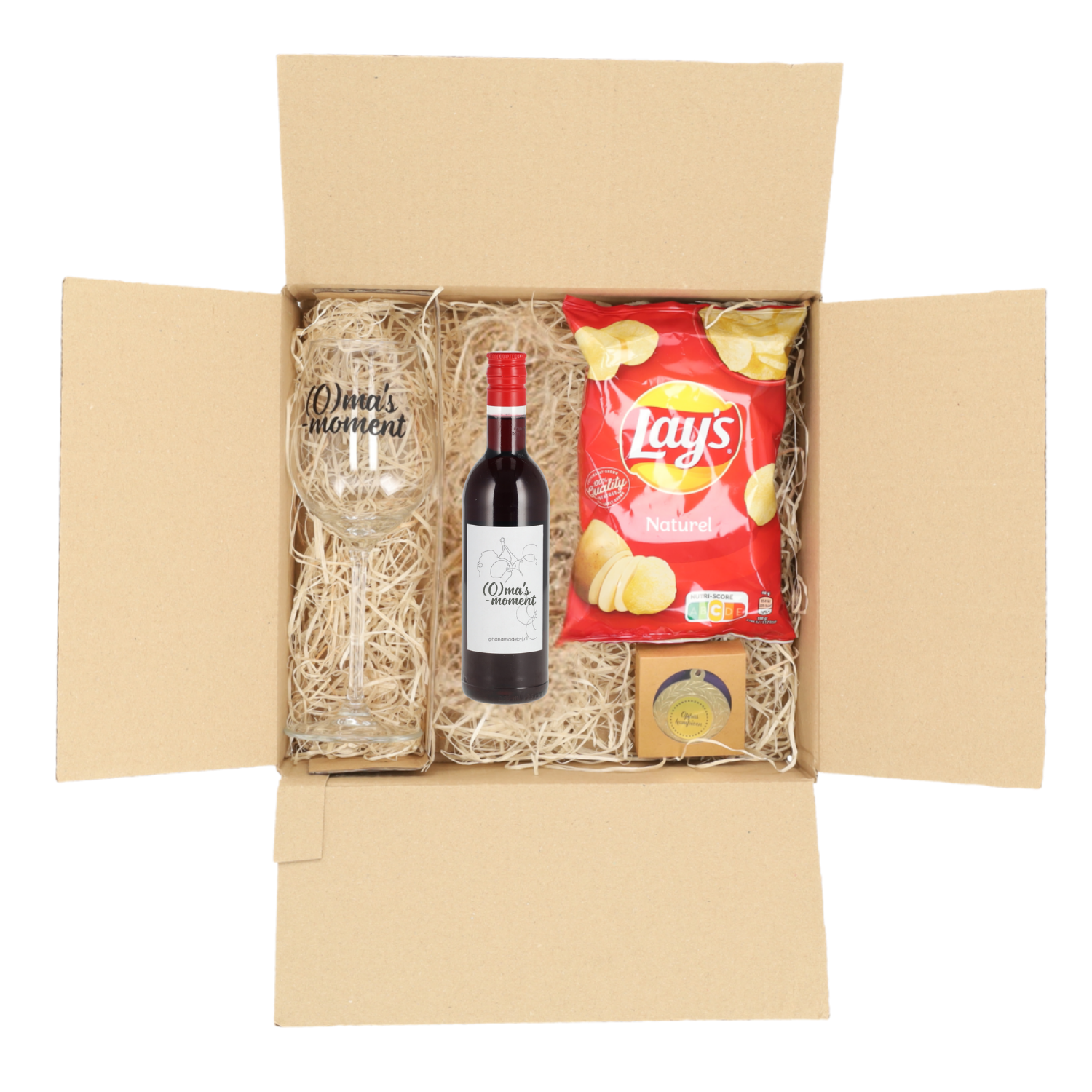 Oma's overleefkit met rode wijn en chips