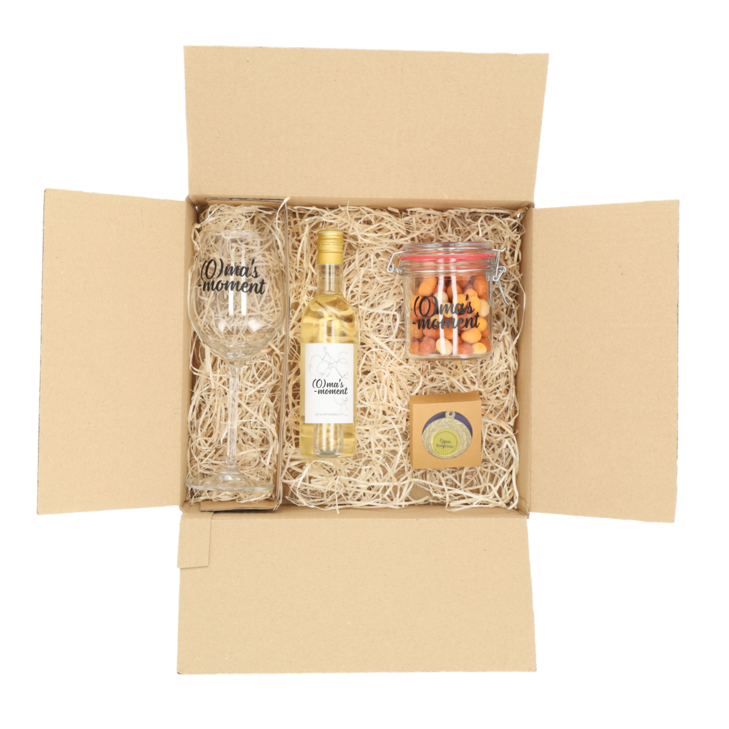 Oma's overleefkit met wijn en borrelnoten