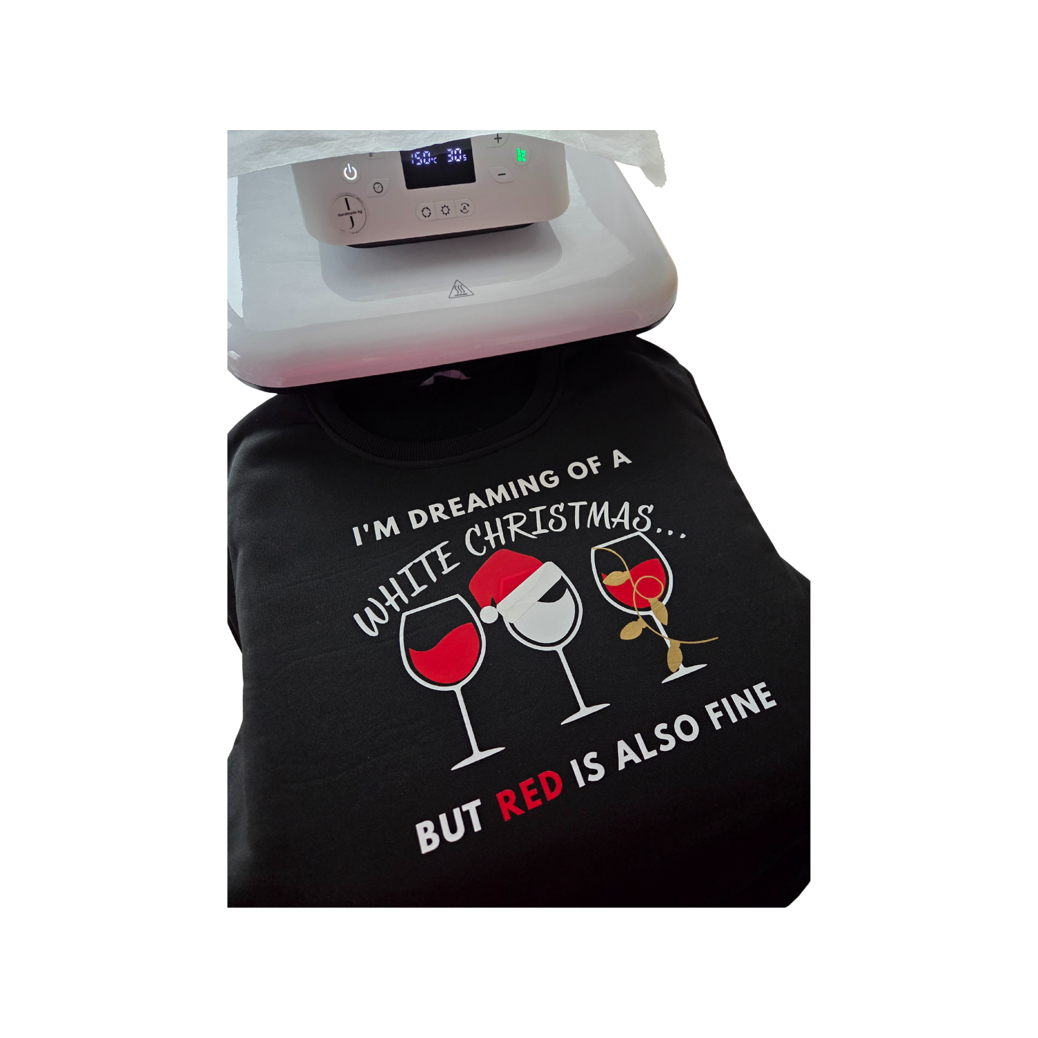 Kersttrui met wijn-quote – grappige kersttrui voor wijnliefhebbers.