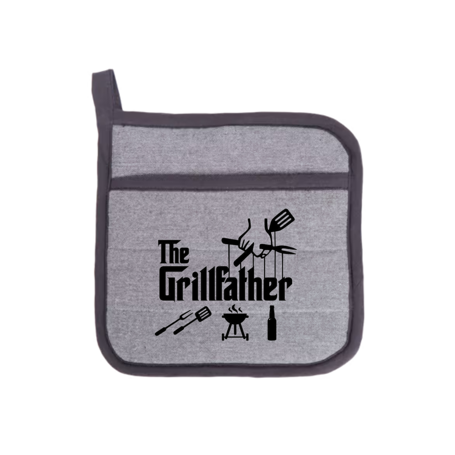 “Ovenwanten met humoristische quote "The Grillfather" – cadeau voor hobbykoks”