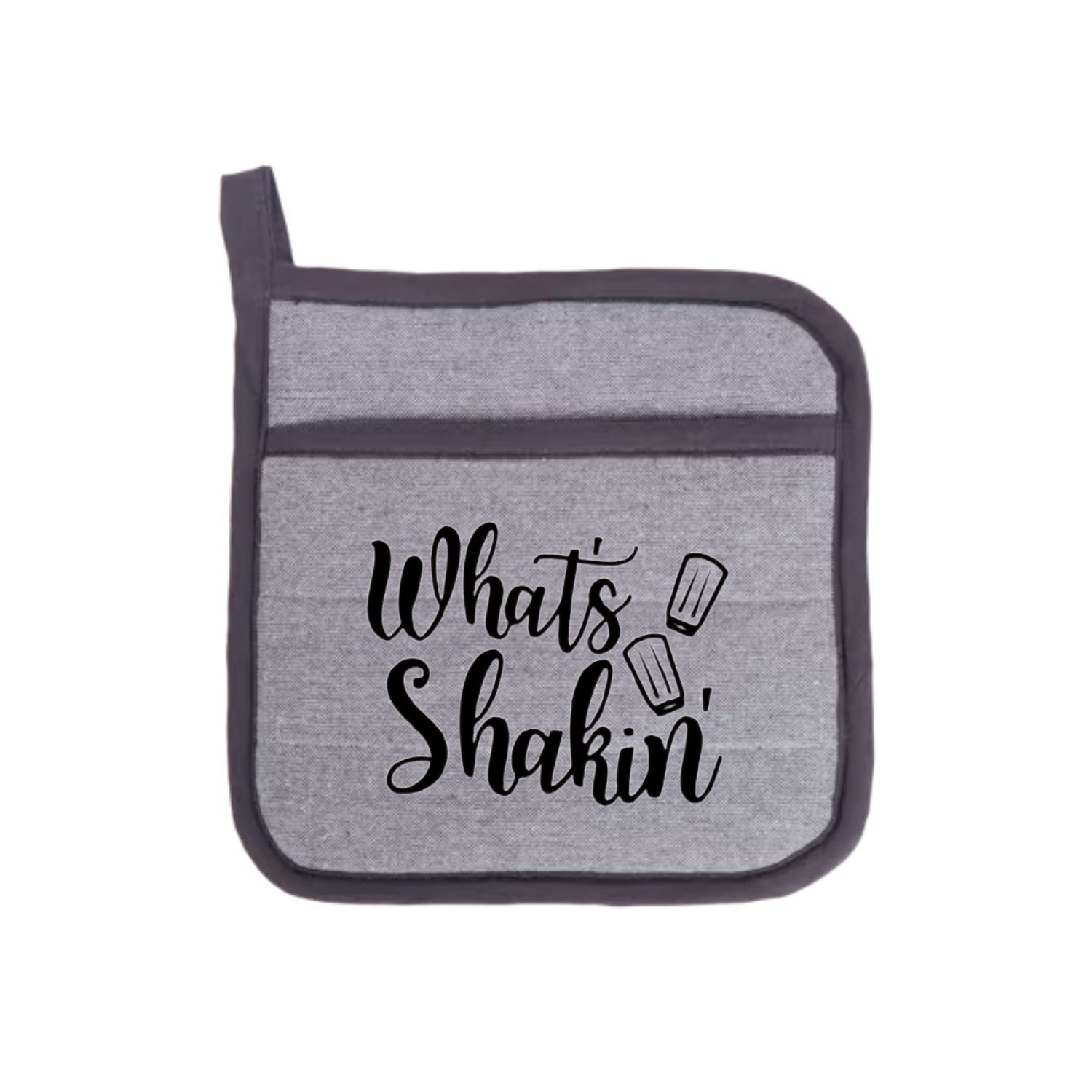 “Ovenwanten met humoristische quote "What's shaking" – cadeau voor hobbykoks”