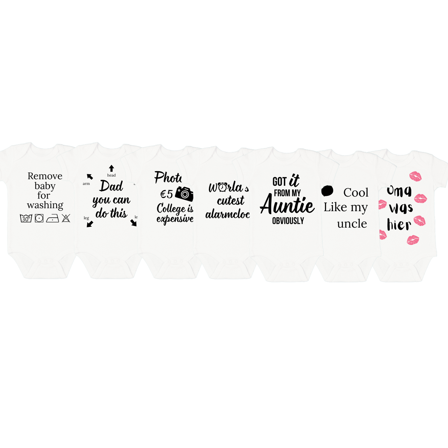 Originele baby rompertjes met tekst Handmade by J.