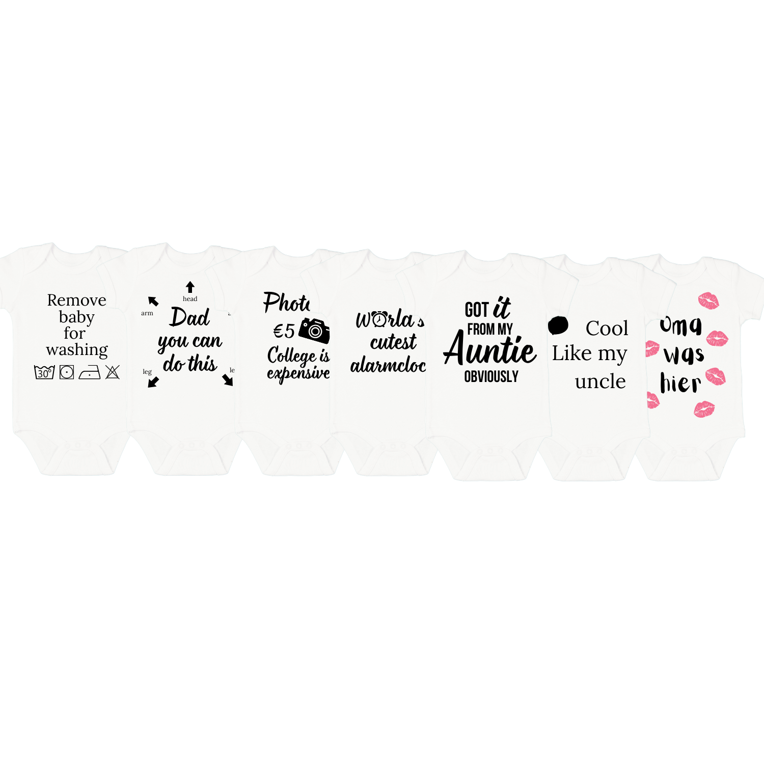 Originele baby rompertjes met tekst Handmade by J.