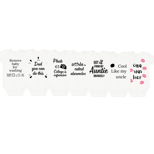 Originele baby rompertjes met tekst Handmade by J.