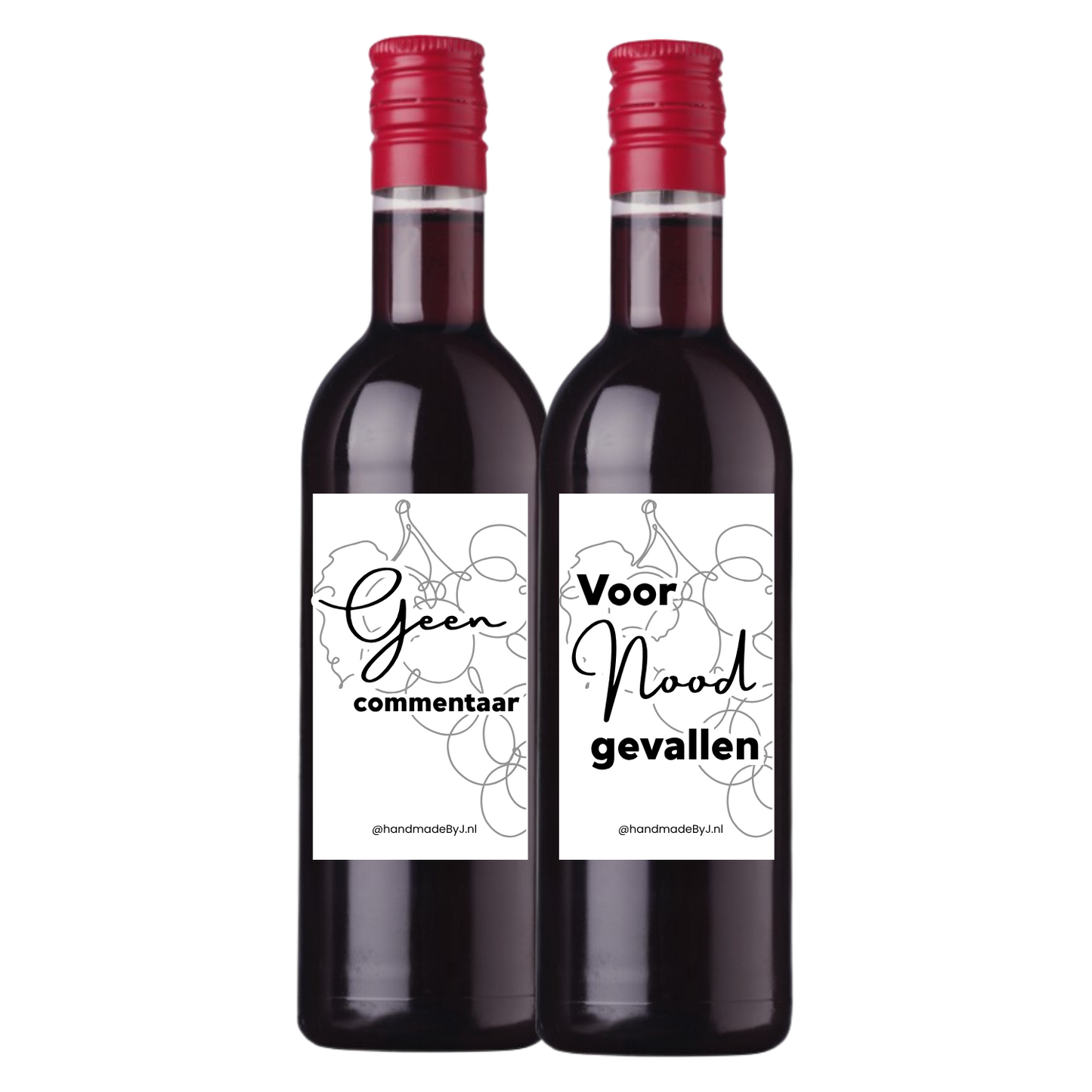 Cadeauset mini wijnflesjes 2 flesjes rood