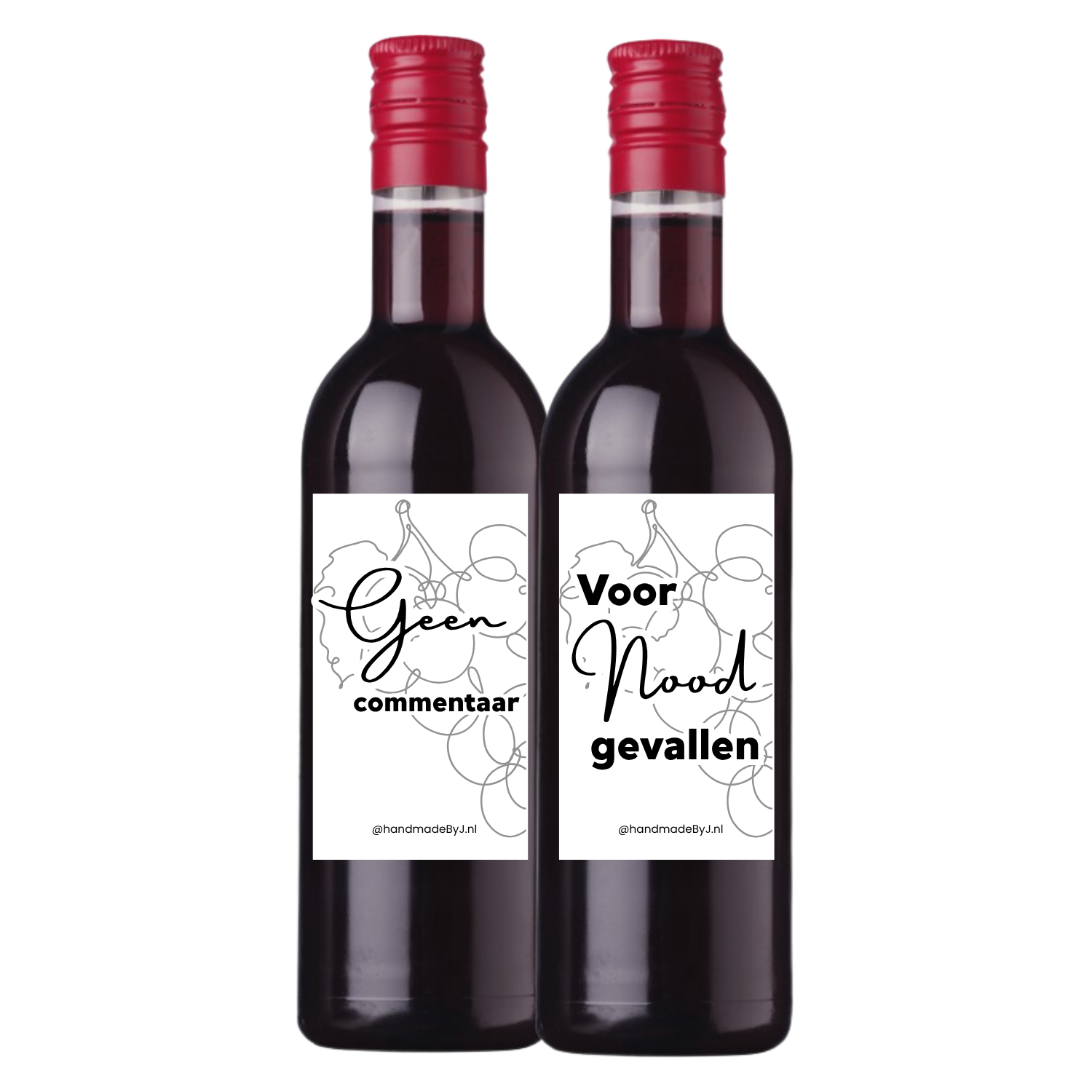 Cadeauset mini wijnflesjes 2 flesjes rood