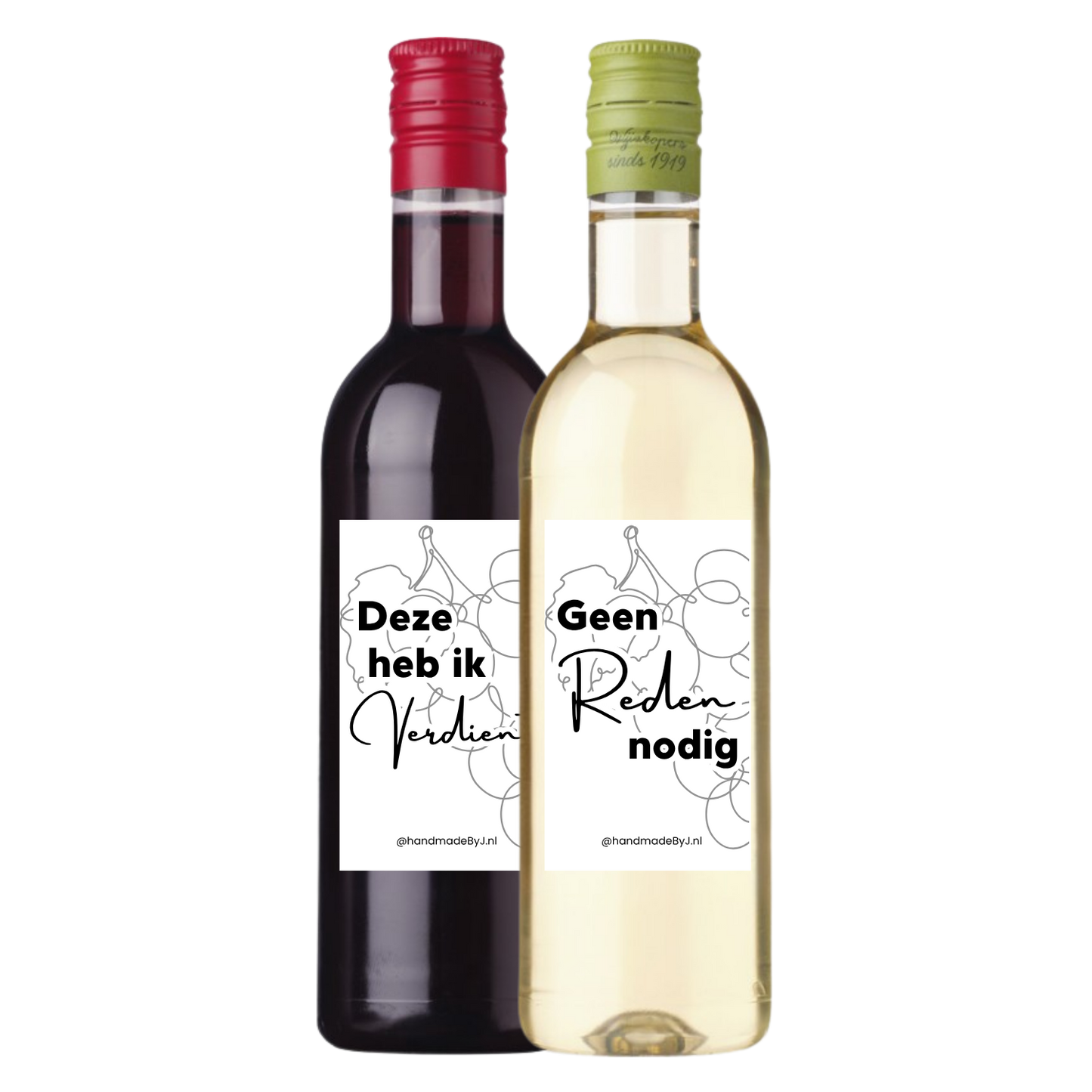 Cadeauset mini wijnflesjes rood en wit