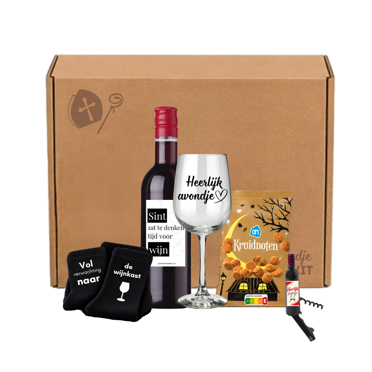 Sinterklaas cadeaukit wijn Large