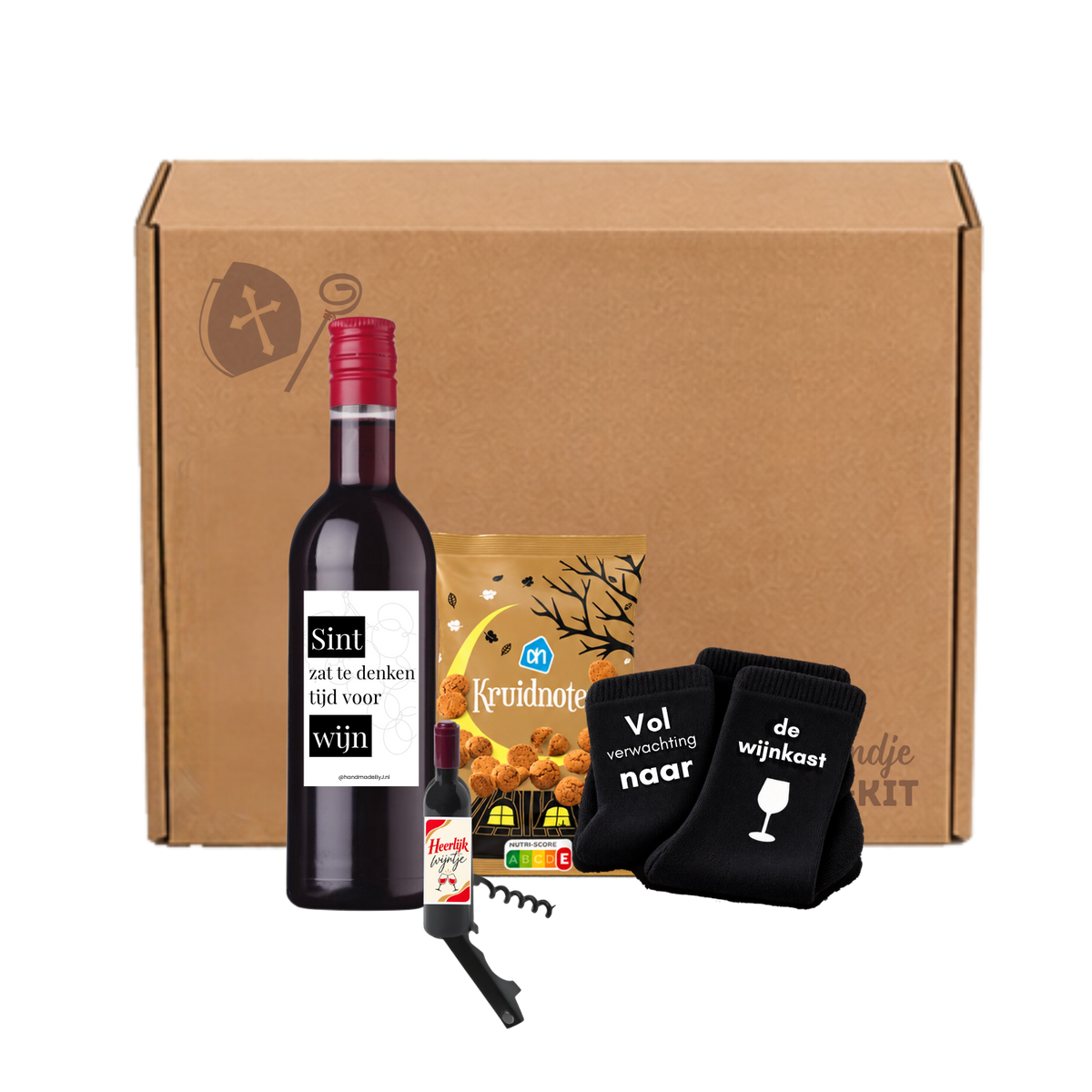 Sinterklaas cadeaukit wijn Medium