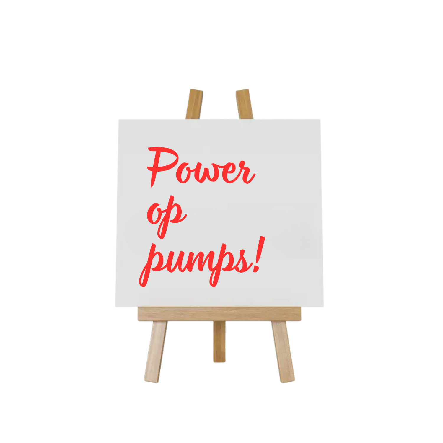 Tegeltje met tekst Power op pumps