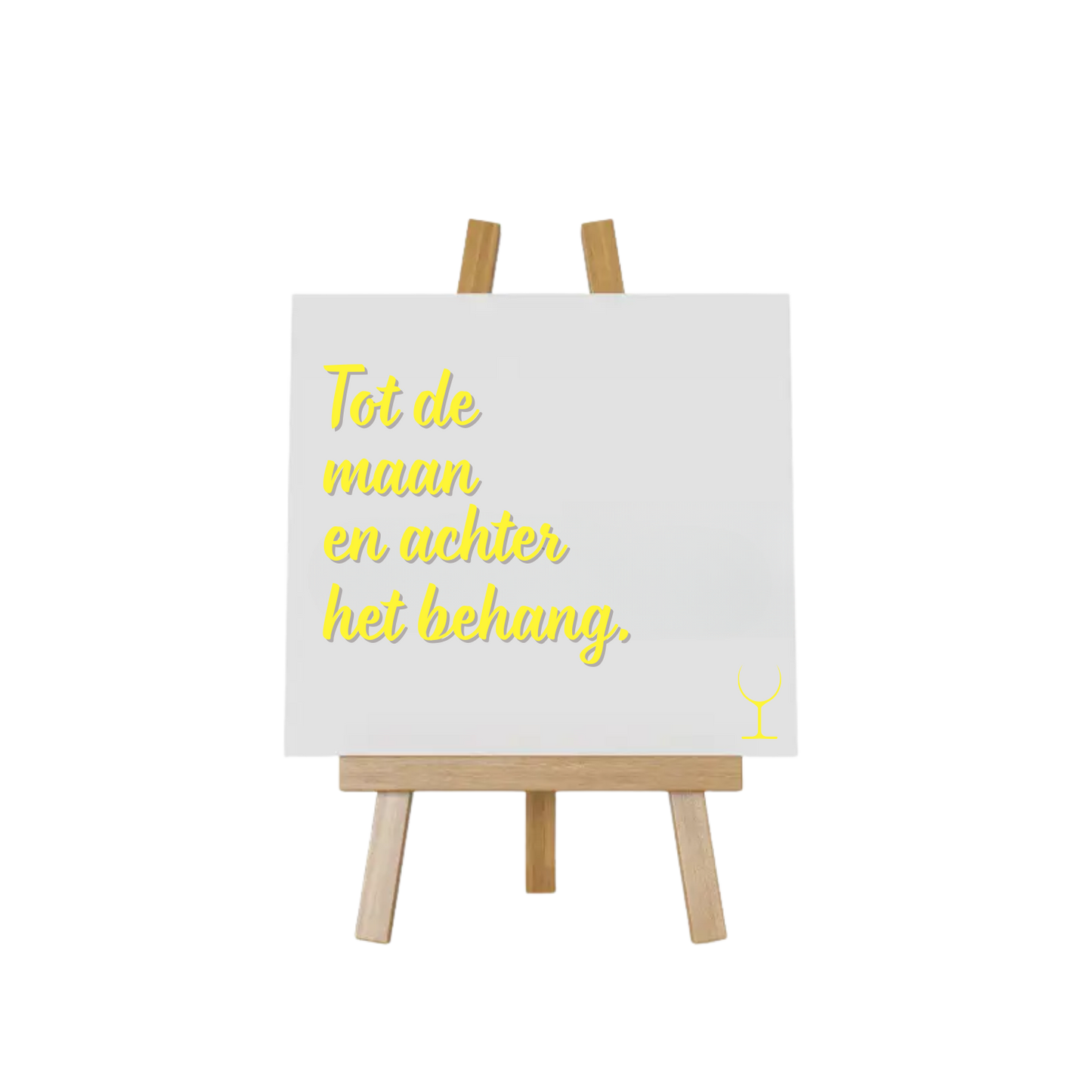 “Decoratief tegeltje met humoristische tekst "Tot de maan en achter het behang"– origineel cadeau-idee”