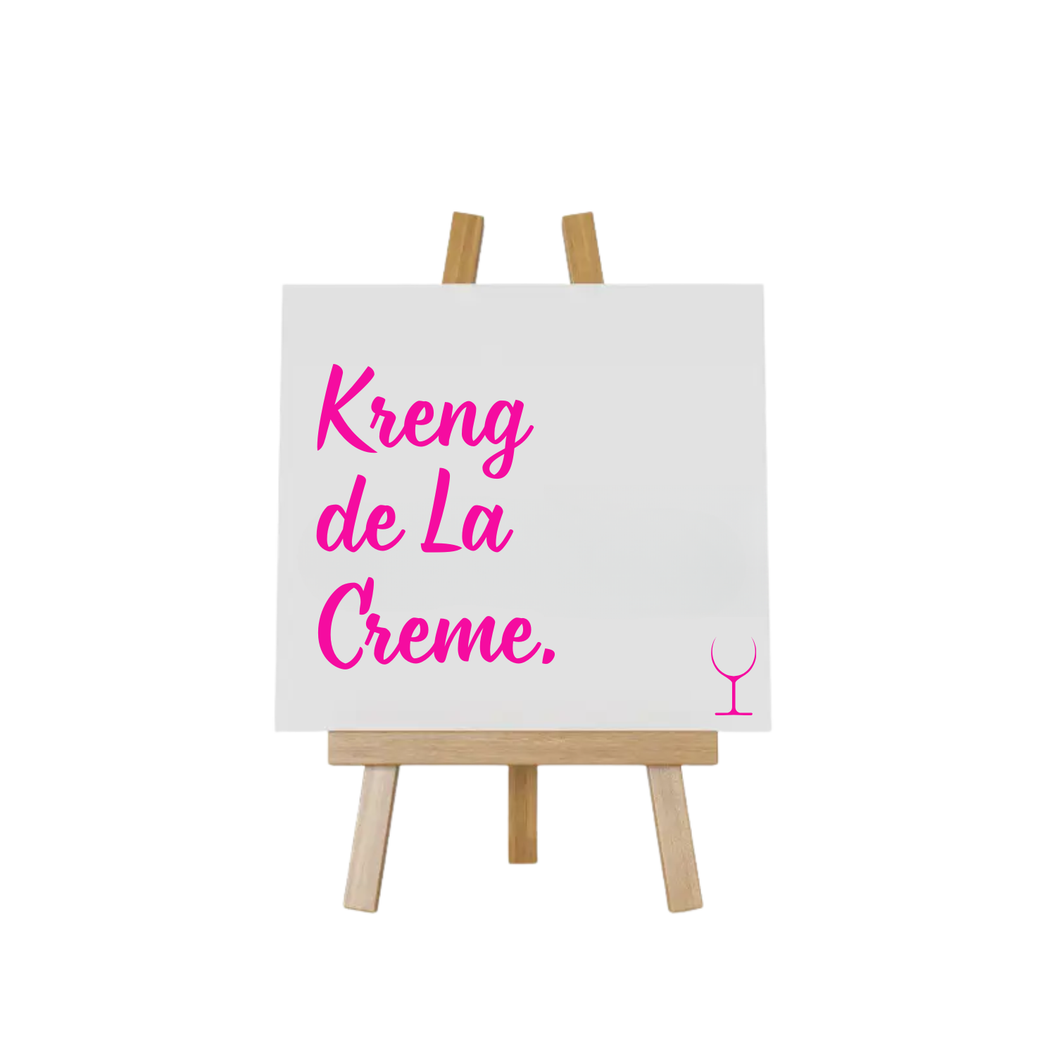 “Grappig tegeltje met spreuk "Kreng de la creme" – Handmade by J collectie”
