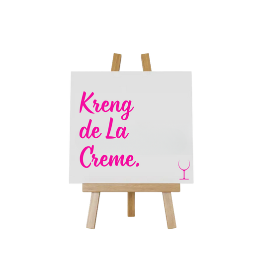 “Grappig tegeltje met spreuk "Kreng de la creme" – Handmade by J collectie”