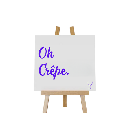 “Decoratief tegeltje met humoristische tekst "Oh crepe"– origineel cadeau-idee”