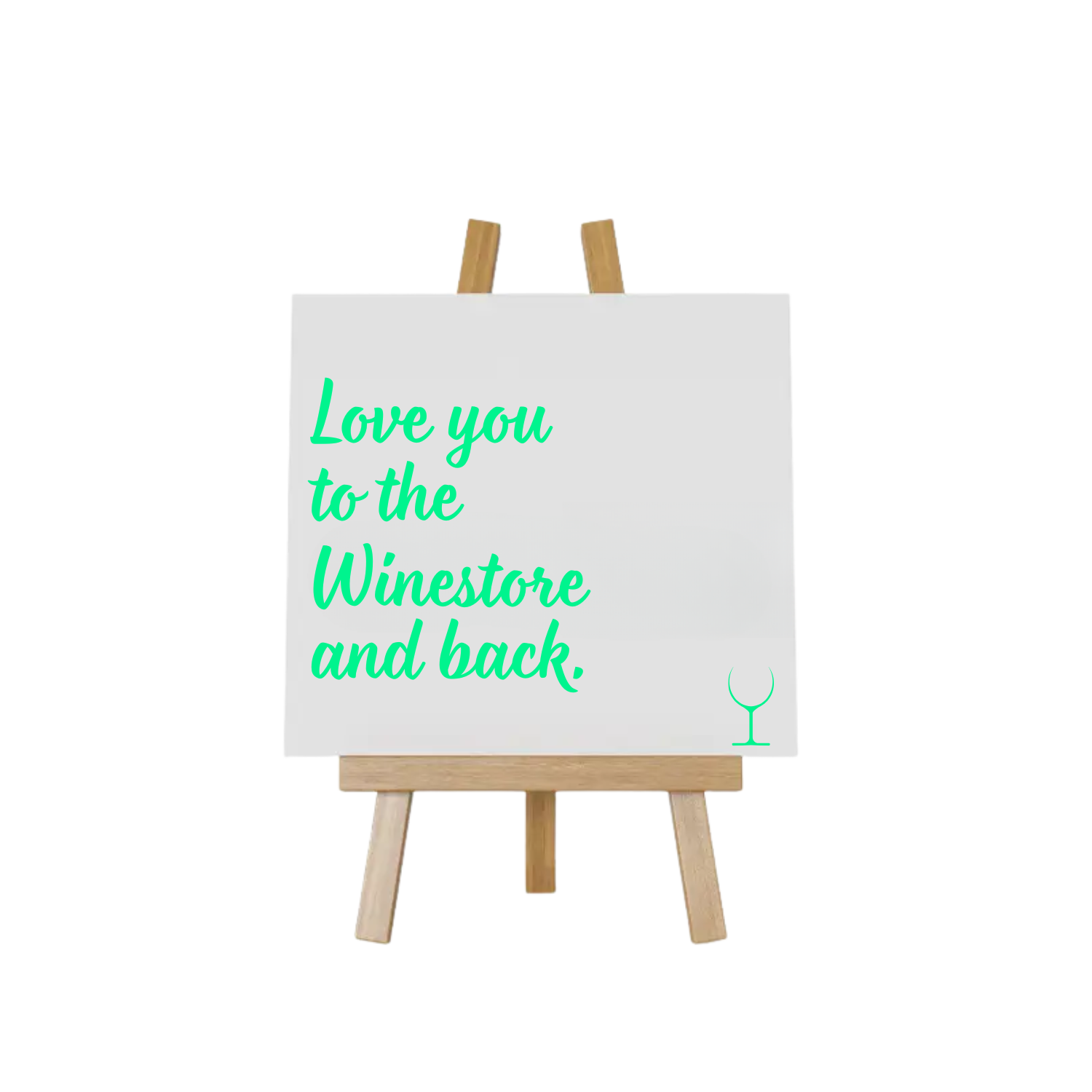 “Decoratief tegeltje met humoristische tekst "Love you to the winestore and back" – origineel cadeau-idee”