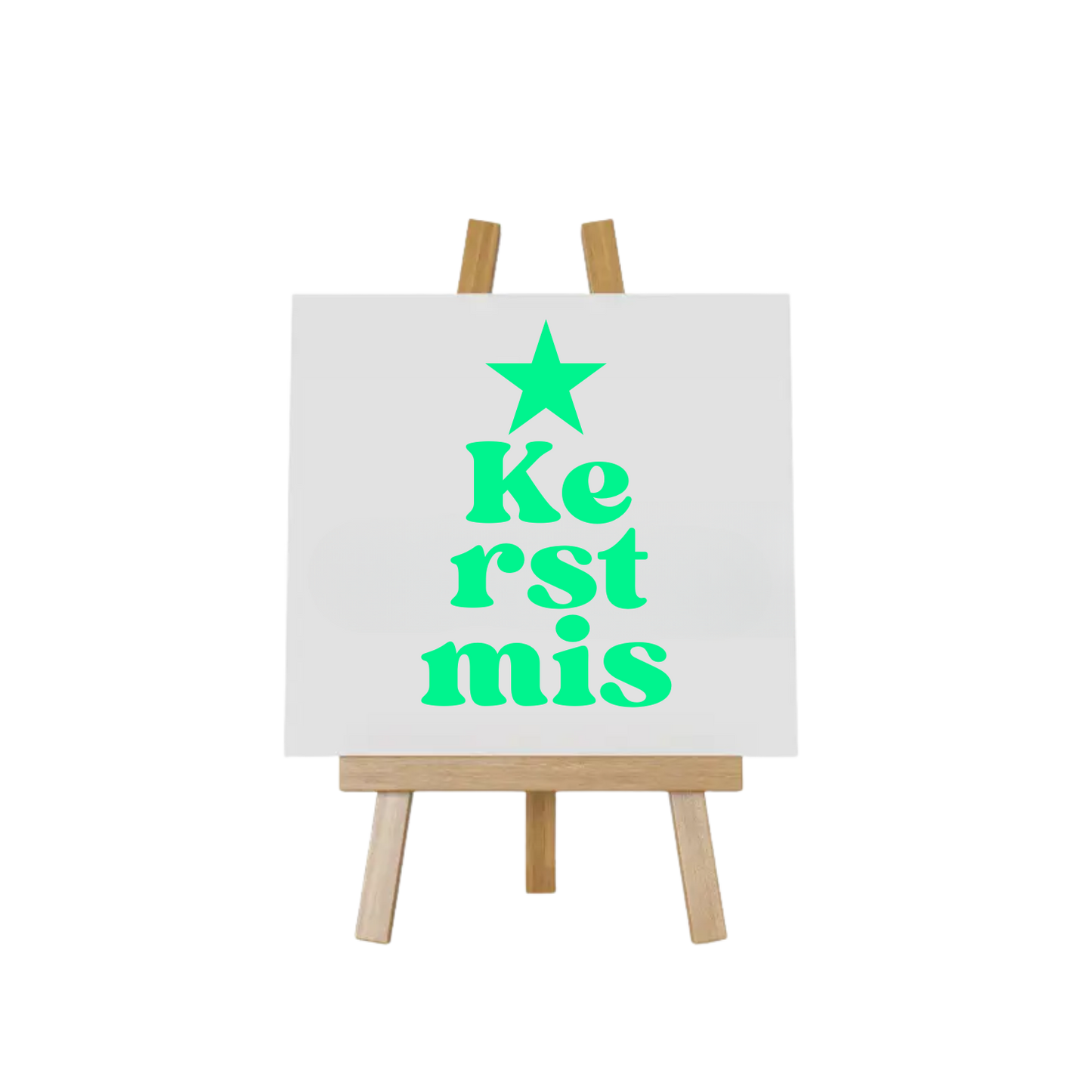 Kerst tegeltje met tekst Kerstmis in kerstboomvorm als origineel kerstcadeau gemaakt door Handmade by J.