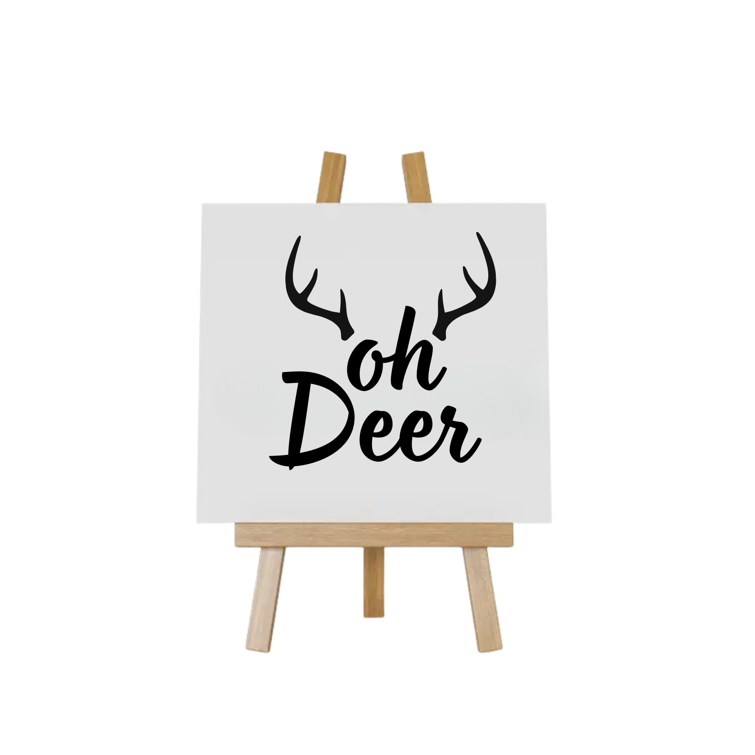 Kerst tegeltje met hertje en tekst Oh Deer als grappig kerstcadeau uit de kerstcollectie van Handmade by J.
